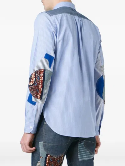 Junya Watanabe Stripe-pattern Shirt In Blue