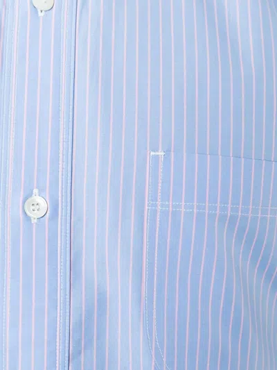 Junya Watanabe Stripe-pattern Shirt In Blue
