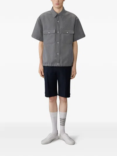 Thom Browne Dark Grey Solid Shirt In Gray