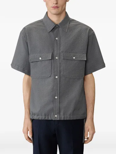 Thom Browne Dark Grey Solid Shirt In Gray