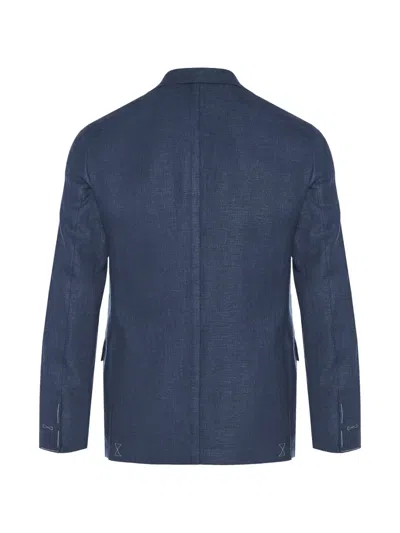 Eleventy Buttoned Suit In Blue