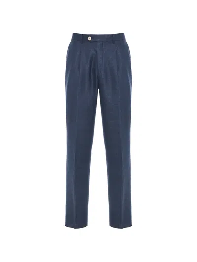 Eleventy Buttoned Suit In Blue