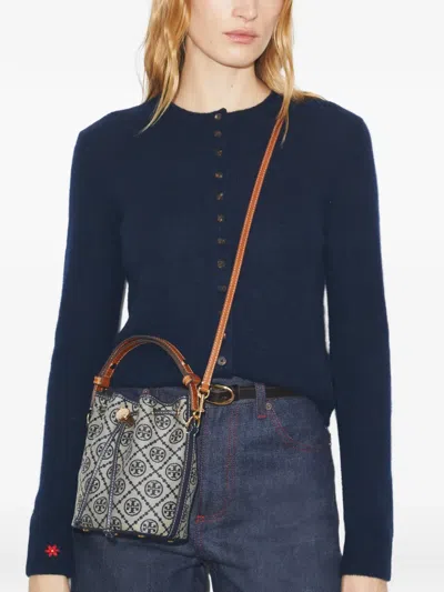 Tory Burch Monogram Mini Bucket Bag In Pattern