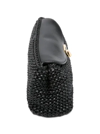 Totême Toteme T-lock Woven Leather Clutch Bag Bags In Black