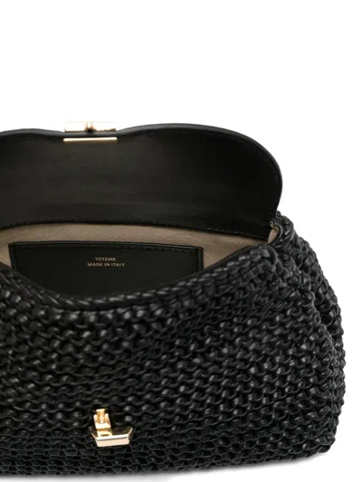 Totême Toteme T-lock Woven Leather Clutch Bag Bags In Black