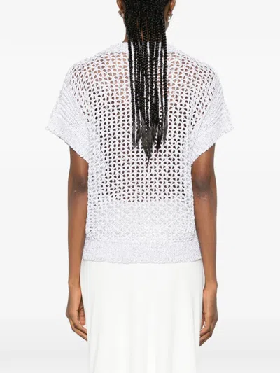 Panicale Open-knit T-shirt In White