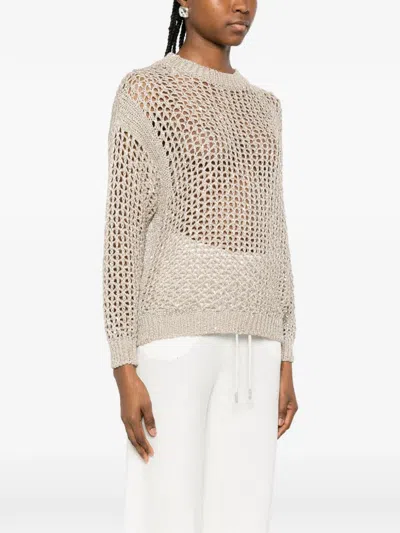 Panicale Open-knit Sweater In Neutral