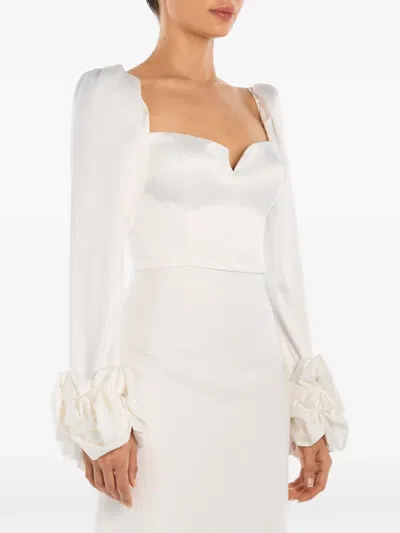 Post Meridiem Removable-cuff Long-sleeve Top In White