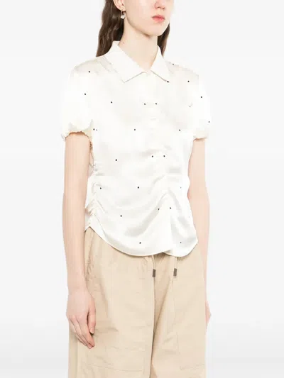 Less Polka Dot Silk Blouse In White