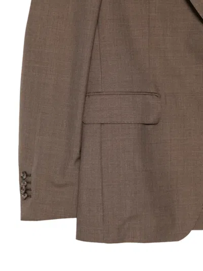Tagliatore Button Suit In Brown