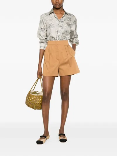 Max Mara Patterned Buttoned Shirt In Neutral