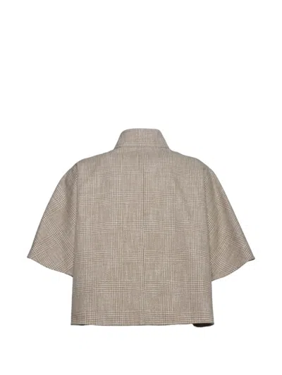 Max Mara Patterned Cotton Jacket In Neutral