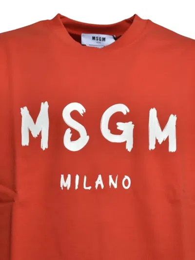 Msgm Crew-neck Sweatshirt In Red
