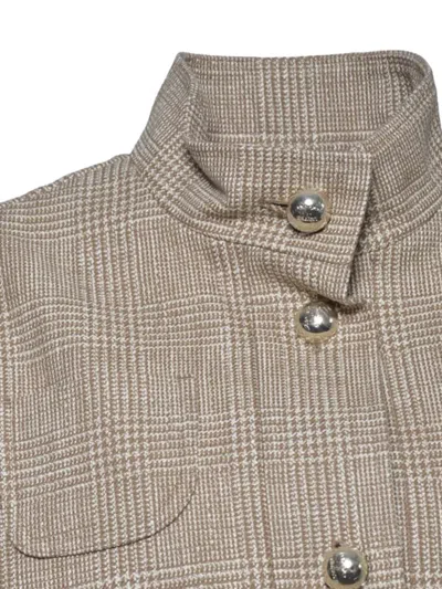 Max Mara Patterned Cotton Jacket In Neutral