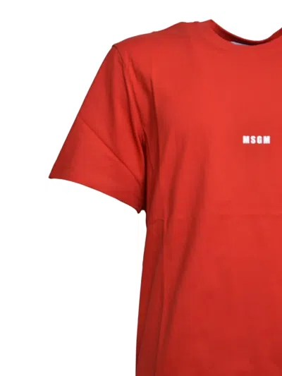 Msgm Logo T-shirt In Red