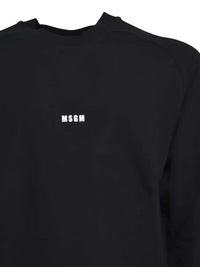 Msgm Logo Crew-neck Sweatshirt In Black