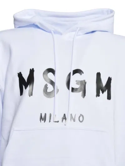 Msgm Cotton Sweatshirt In White