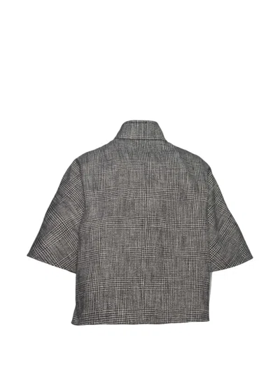 Max Mara Patterned Cotton Jacket In Gray