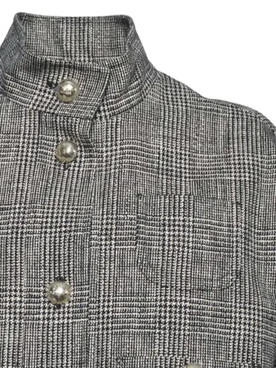 Max Mara Patterned Cotton Jacket In Gray