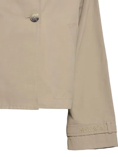 Max & Co Double-breasted Jacket In Neutral