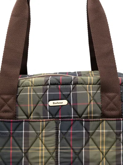 Barbour Wetherham Quilted Tartan-pattern Tote Bag In Red