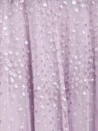 Needle & Thread Scallop Sequin V-neck Ankle Gown In Purple