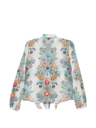 Just Cavalli Ruffled Blouse In Multi