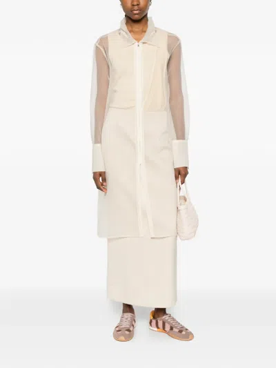 System Zip Cuffed Coat In Pink