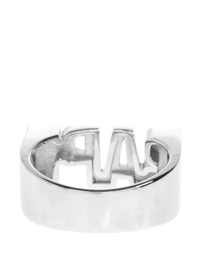 A Bathing Ape Embellished Ring In Silver