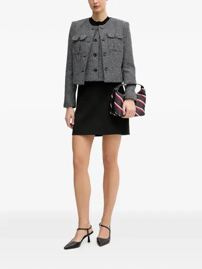 Dkny Button Tweed Vest In Multi