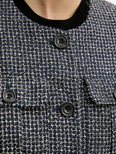 Dkny Buttoned-pocket Jacket In Blue