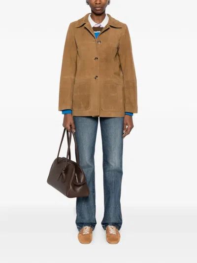 Ba&sh Button Pocket Jacket In Orange