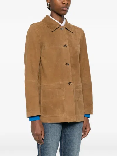 Ba&sh Button Pocket Jacket In Orange