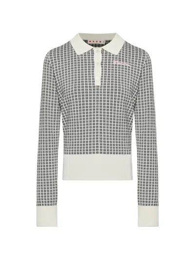 Marni Patterned Polo Top In Multi