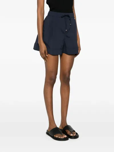 Herno Blue Solid Shorts In Blue