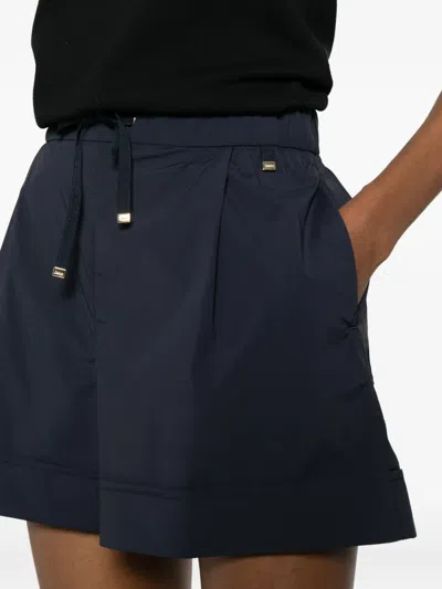 Herno Blue Solid Shorts In Blue