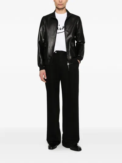 The Jack Leathers Reversible Black Leather Jacket In Black
