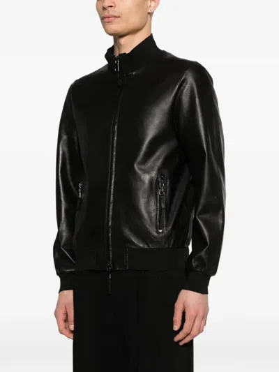 The Jack Leathers Reversible Black Leather Jacket In Black