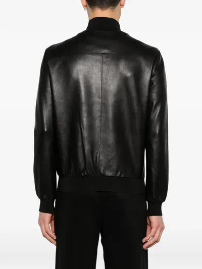 The Jack Leathers Reversible Black Leather Jacket In Black