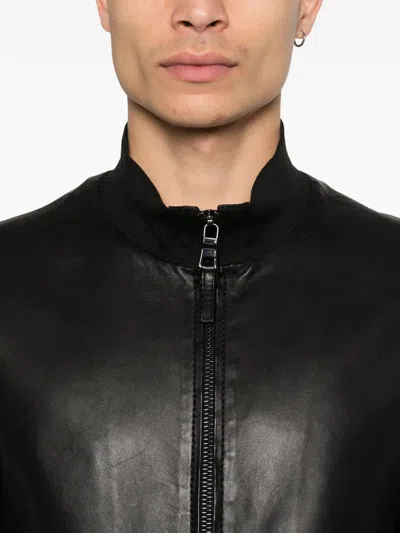 The Jack Leathers Reversible Black Leather Jacket In Black