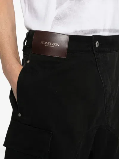 Jw Anderson Black Solid Shorts In Black