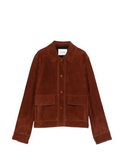 Yves Salomon Long-sleeved Leather Jacket In Pattern