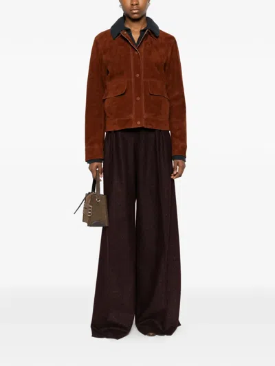 Yves Salomon Long-sleeved Leather Jacket In Pattern