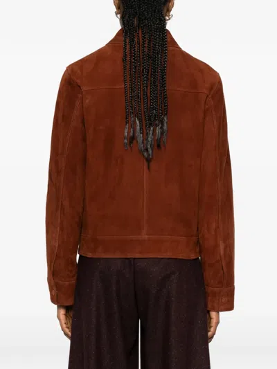 Yves Salomon Long-sleeved Leather Jacket In Pattern