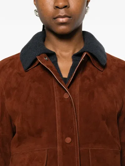 Yves Salomon Long-sleeved Leather Jacket In Pattern