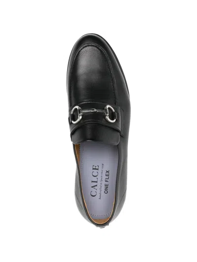 Calce Hardware Flat Loafers In Black