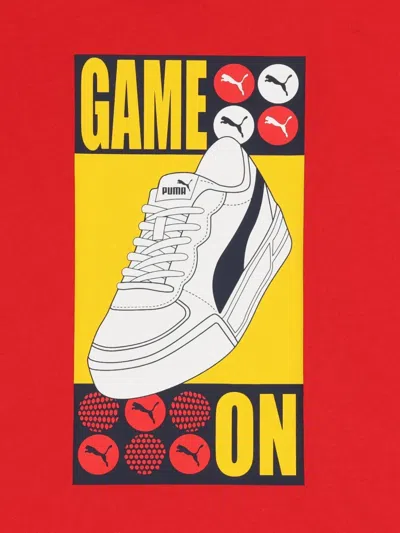 Puma Graphic Print T-shirt In Red