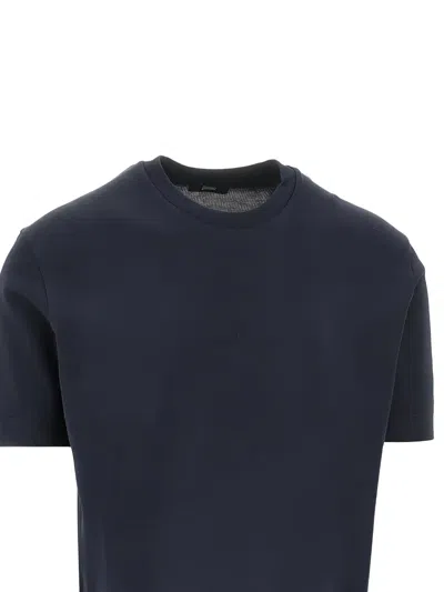 Herno Knit Effect Jersey T-shirt In Blue