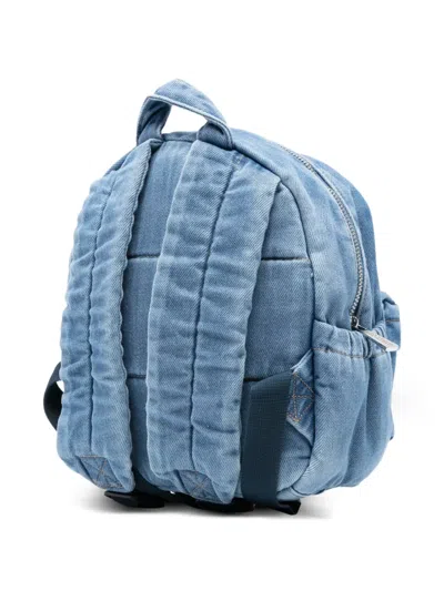 Moschino Logo-patch Backpack In Blue
