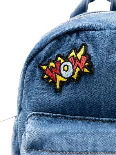 Moschino Logo-patch Backpack In Blue
